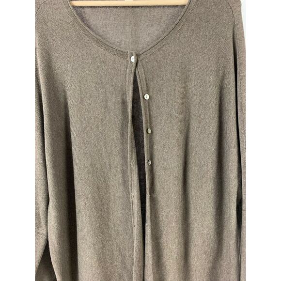 J. JILL Pure Jill XS Oversized Boxy Cardigan Sweater Dolman Sleeve Cotton Brown - Picture 5 of 7